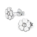 Boucles d'oreilles à tige en argent sterling avec fleur en cristal