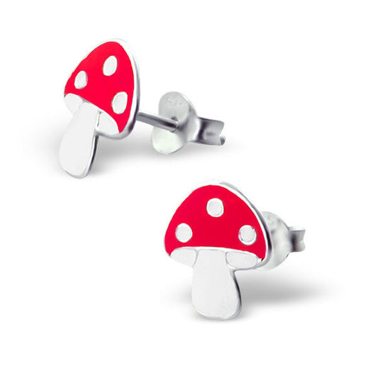 Boucles d'oreilles à tige en argent sterling en forme de champignon