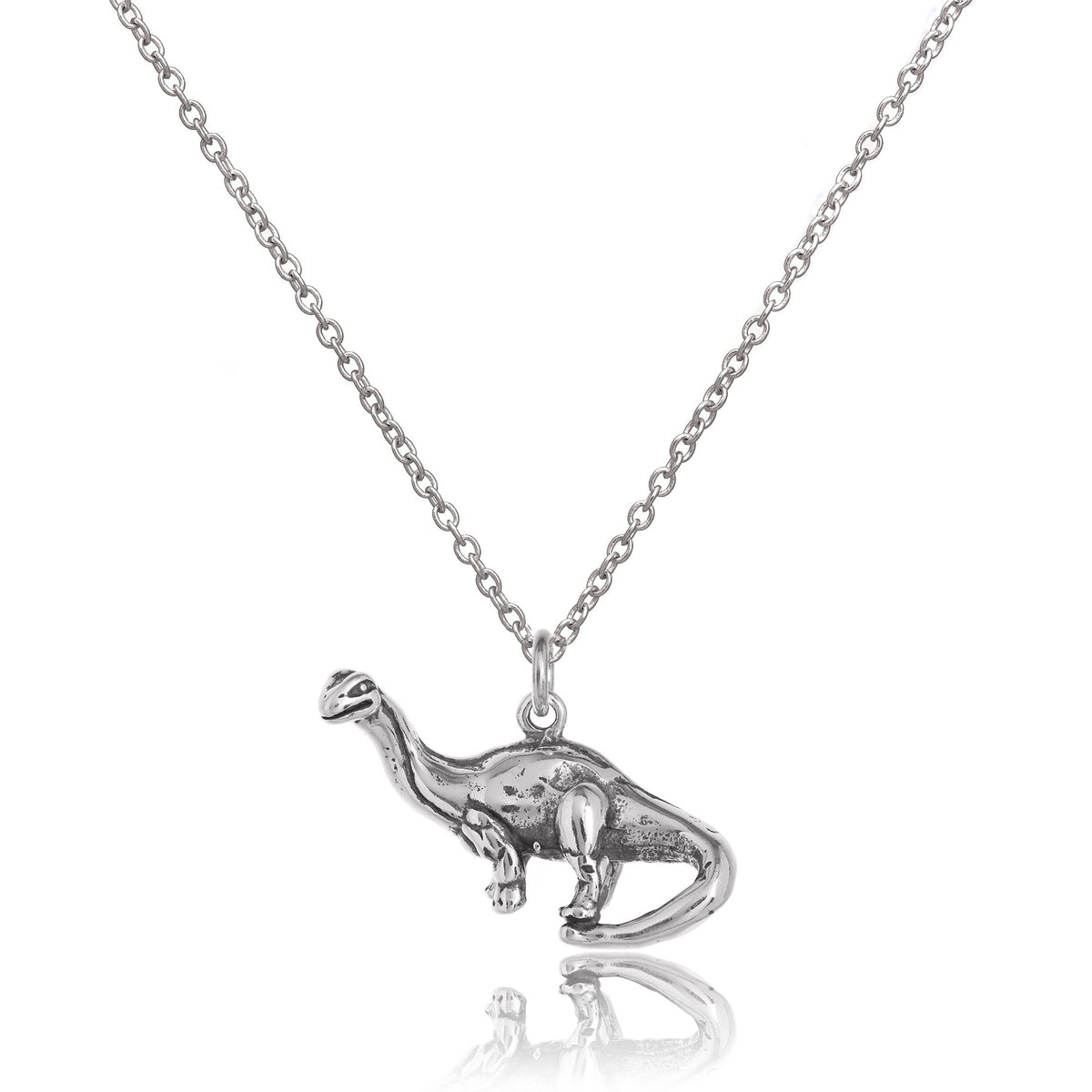 Collier dinosaure brontosaure en argent sterling