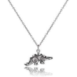 Collier dinosaure stégosaure 3D en argent sterling massif