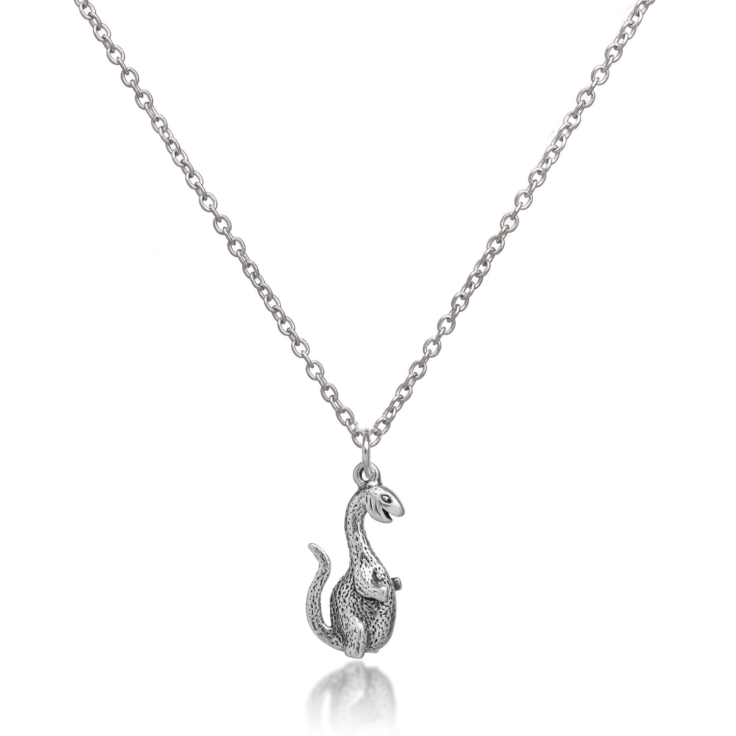 Collier dinosaure joyeux en argent sterling