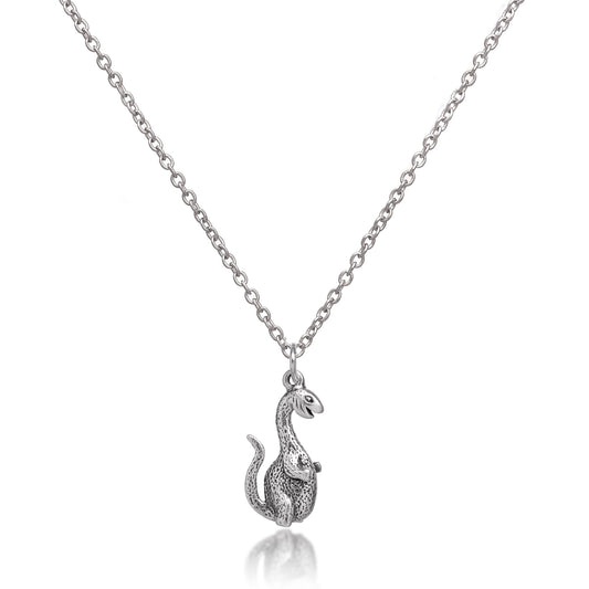 Collier dinosaure joyeux en argent sterling