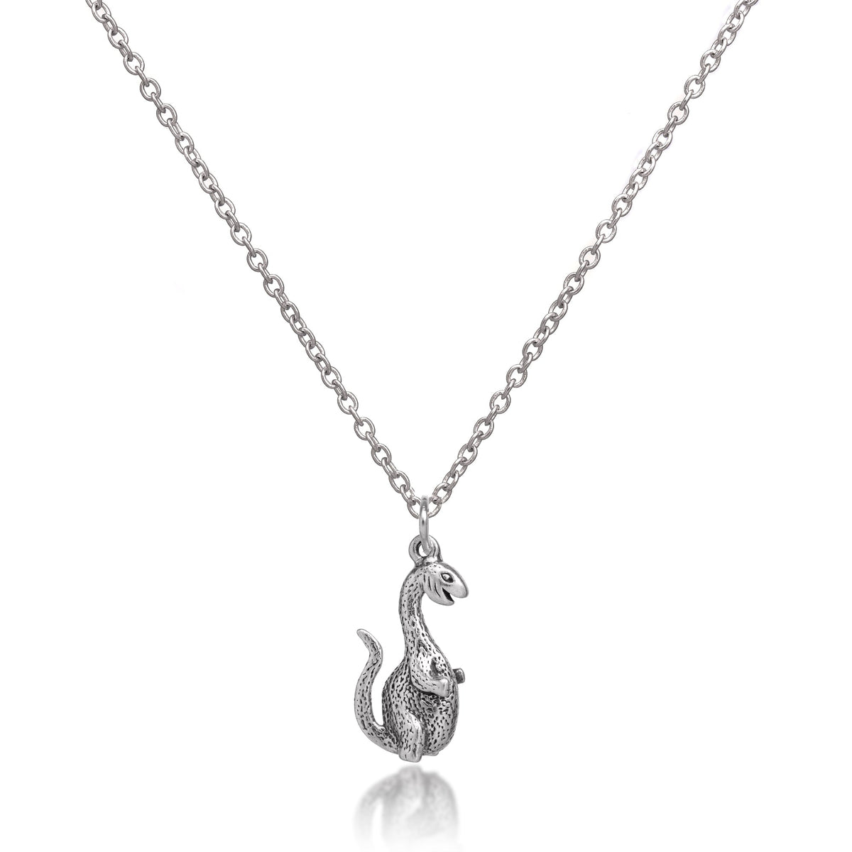 Collier dinosaure joyeux en argent sterling