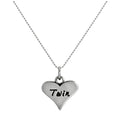 Collier avec pendentif en argent sterling et deux cœurs de 35 à 55 cm
