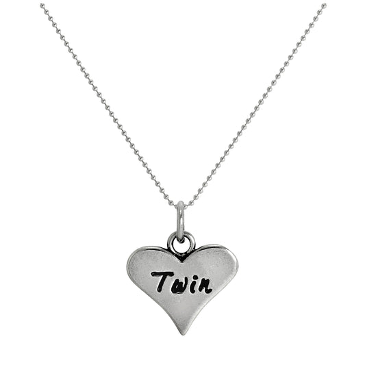 Collier avec pendentif en argent sterling et deux cœurs de 35 à 55 cm
