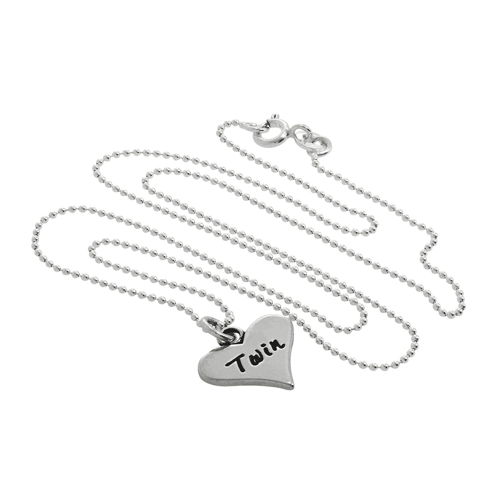Collier avec pendentif en argent sterling et deux cœurs de 35 à 55 cm