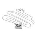 Collier avec pendentif en argent sterling et deux cœurs de 35 à 55 cm