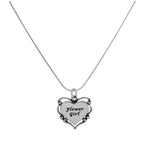 Collier avec pendentif en forme de cœur en argent sterling, motif fleuriste, 35 à 55 cm