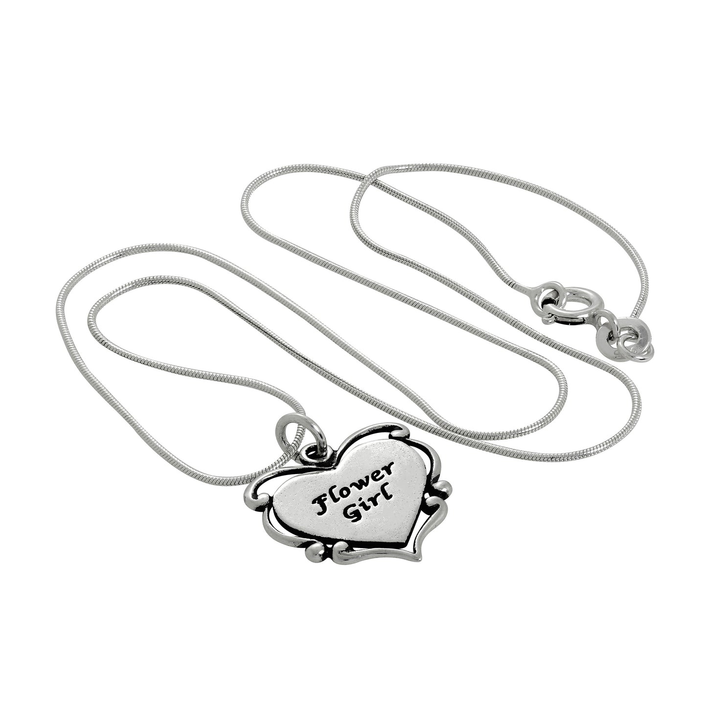 Collier avec pendentif en forme de cœur en argent sterling, motif fleuriste, 35 à 55 cm
