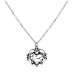 Collier pendentif cœur ouvert en filigrane d'argent sterling pour 13e anniversaire, 40 à 61 cm