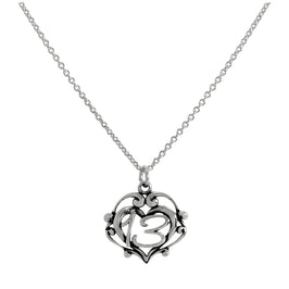 Collier pendentif cœur ouvert en filigrane d'argent sterling pour 13e anniversaire, 40 à 61 cm