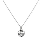 Collier avec pendentif en forme de cœur en filigrane d'argent sterling, 40 à 81 cm