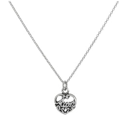 Collier avec pendentif en forme de cœur en filigrane d'argent sterling, 40 à 81 cm