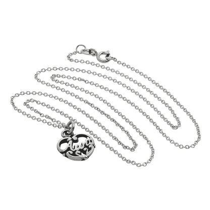 Collier avec pendentif en forme de cœur en filigrane d'argent sterling, 40 à 81 cm
