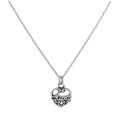 Collier avec pendentif en forme de cœur en filigrane d'argent sterling, 40 à 81 cm