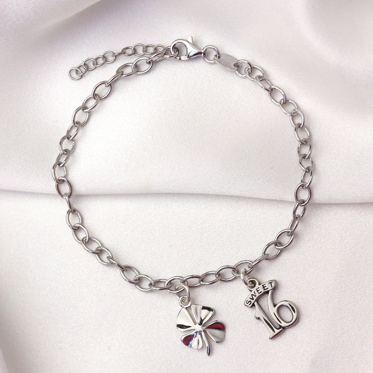 Bracelet à breloques Rolo en argent sterling