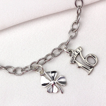 Bracelet à breloques Rolo en argent sterling