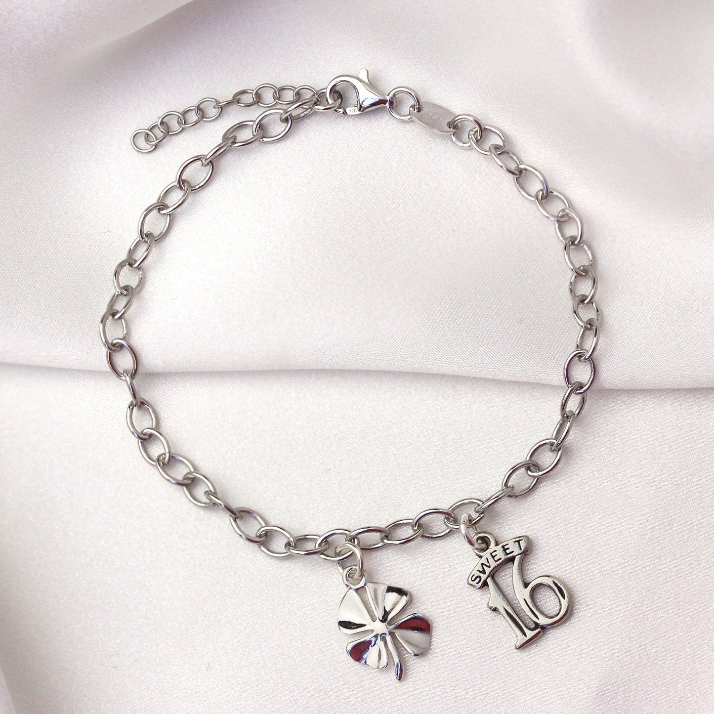 Bracelet à breloques Rolo en argent sterling