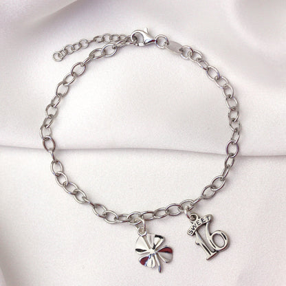 Bracelet à breloques Rolo en argent sterling