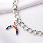 Bracelet à breloques en argent sterling avec fermoir en forme de cœur