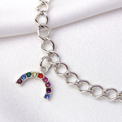 Bracelet à breloques en argent sterling avec fermoir en forme de cœur