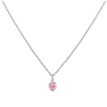 Collier avec pendentif en argent sterling et cristal rose en forme de cœur, 35 à 55 cm
