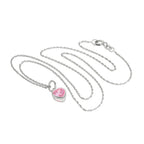 Collier avec pendentif en argent sterling et cristal rose en forme de cœur, 35 à 55 cm