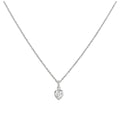 Collier avec pendentif en forme de cœur en argent sterling et cristal, 35 à 55 cm