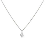 Collier avec pendentif en forme de cœur en argent sterling et cristal, 35 à 55 cm