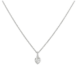 Collier avec pendentif en forme de cœur en argent sterling et cristal, 35 à 55 cm