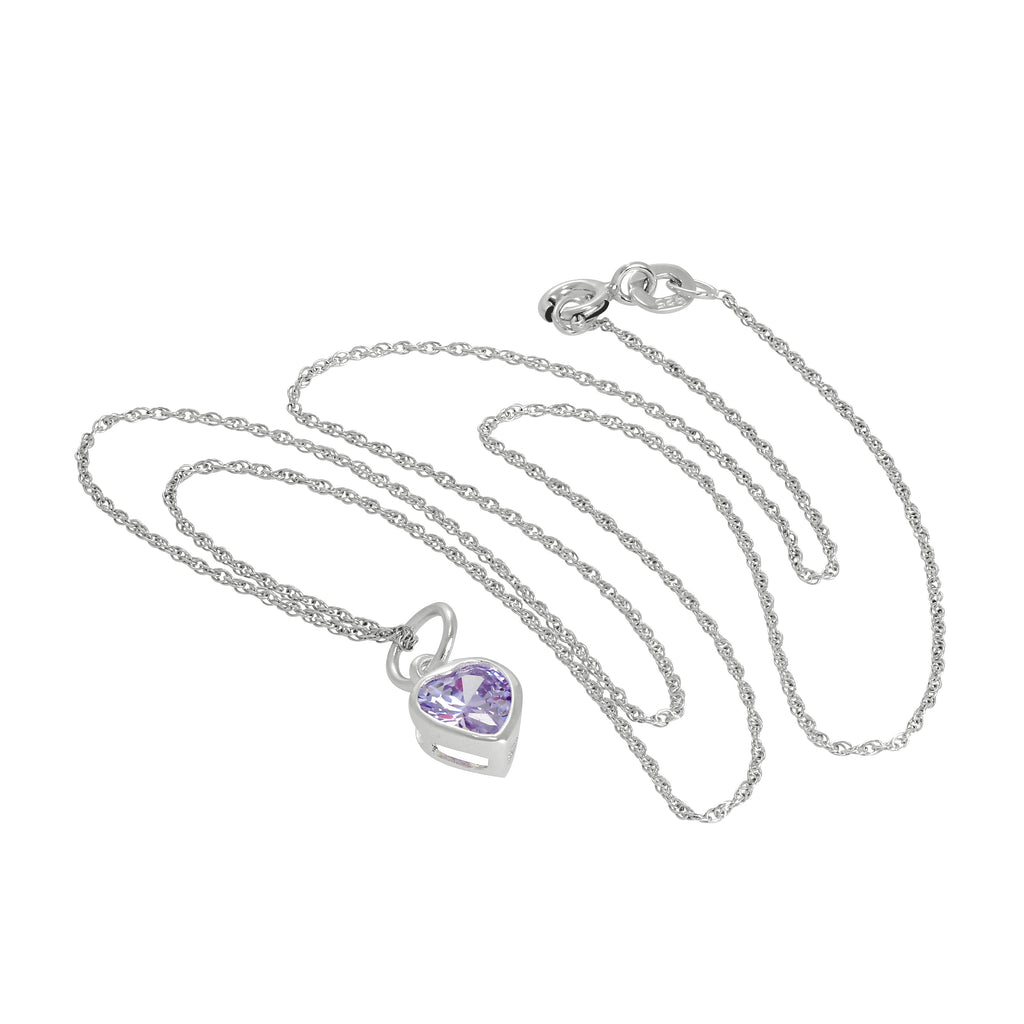 Collier avec pendentif en argent sterling et cristal violet, 35 à 55 cm