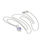 Collier avec pendentif en argent sterling et cristal violet, 35 à 55 cm