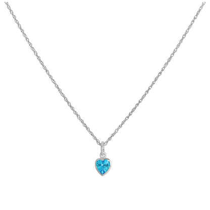 Collier avec pendentif en argent sterling et cristal bleu en forme de cœur, 35 à 55 cm
