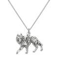 Collier pendentif loup en argent sterling de 35 à 80 cm