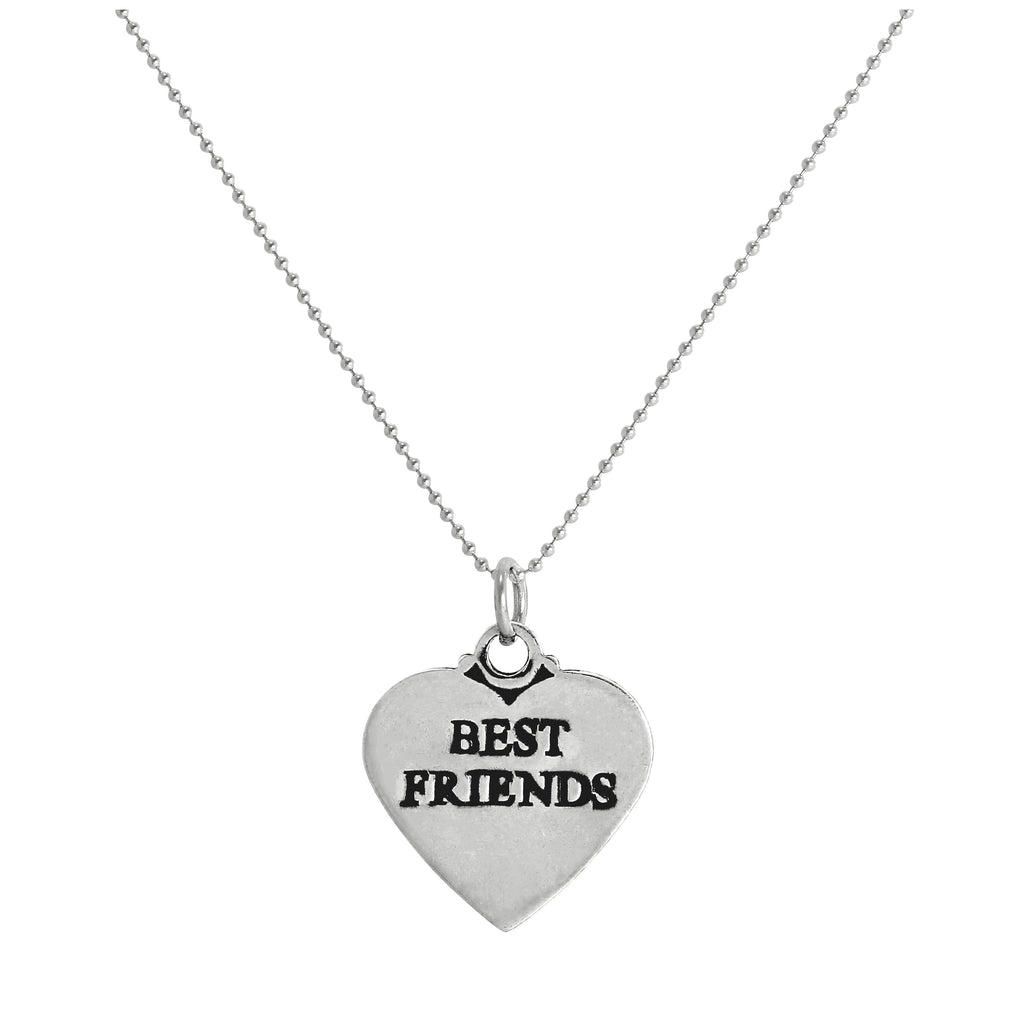 Collier avec pendentif cœur en argent sterling « Best Friends » de 35 à 55 cm