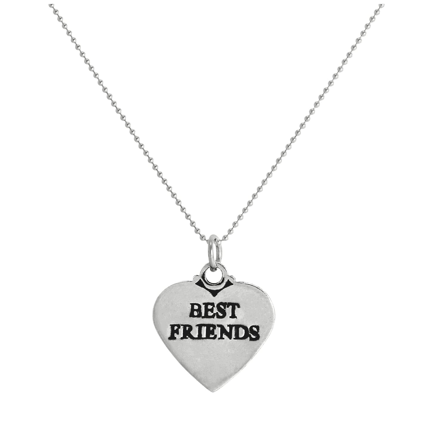 Collier avec pendentif cœur en argent sterling « Best Friends » de 35 à 55 cm