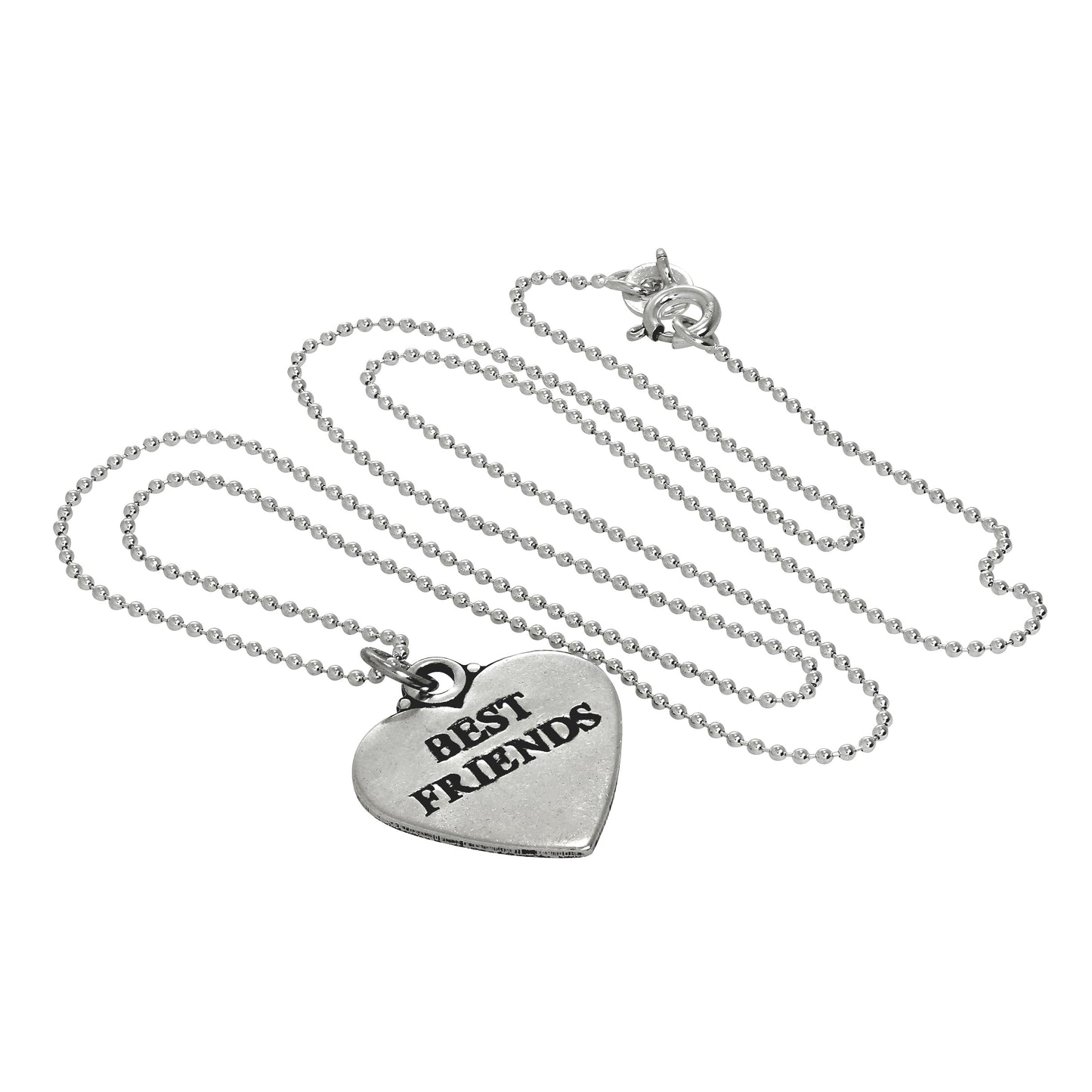 Collier avec pendentif cœur en argent sterling « Best Friends » de 35 à 55 cm