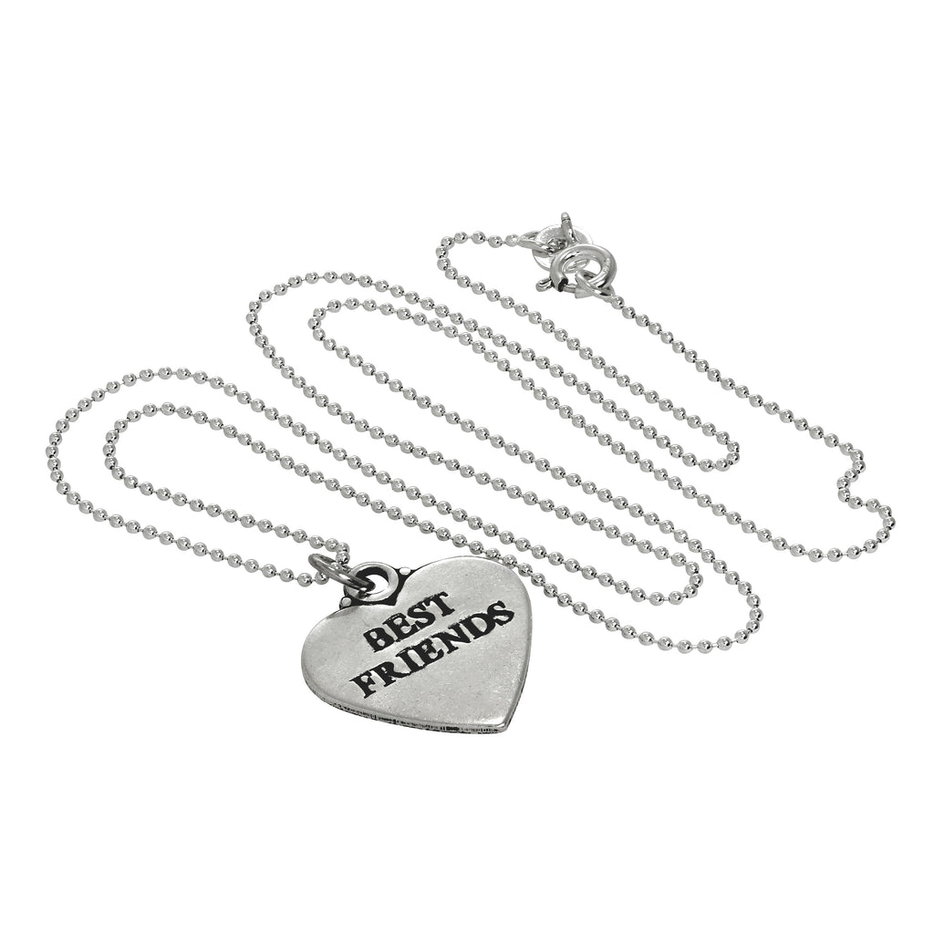 Collier avec pendentif cœur en argent sterling « Best Friends » de 35 à 55 cm