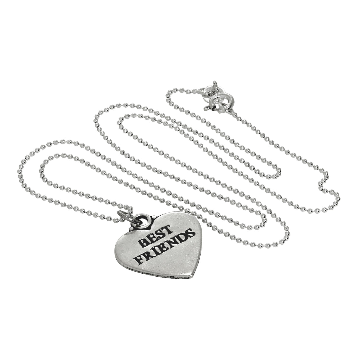 Collier avec pendentif cœur en argent sterling « Best Friends » de 35 à 55 cm