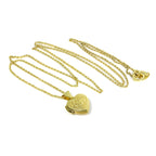 Petit médaillon en forme de cœur gravé en or 9 carats sur chaîne