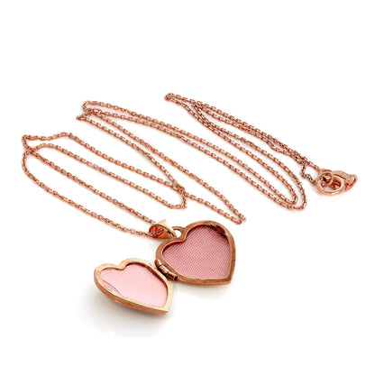 Médaillon cœur gravé en or rose 9 carats