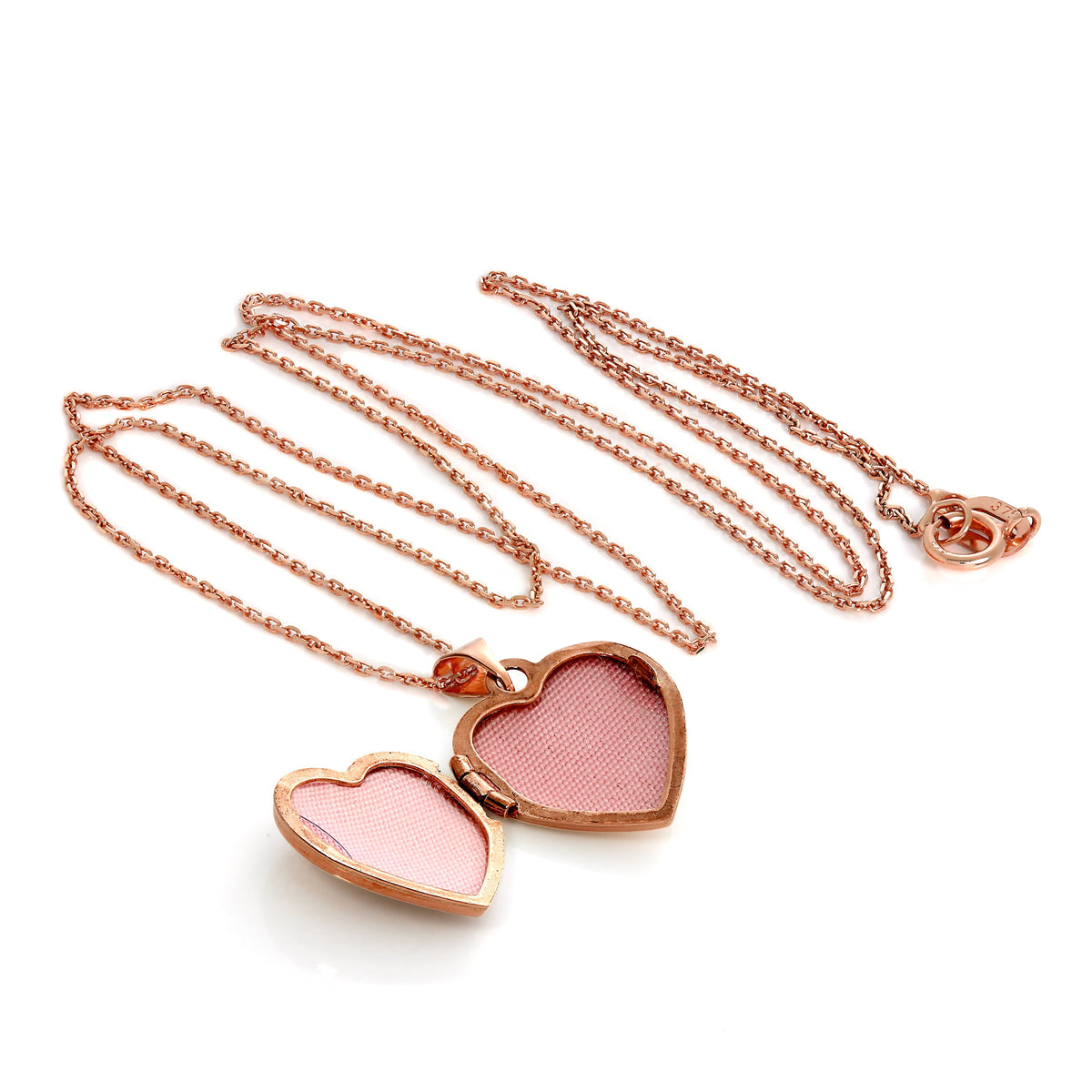 Médaillon cœur gravé en or rose 9 carats