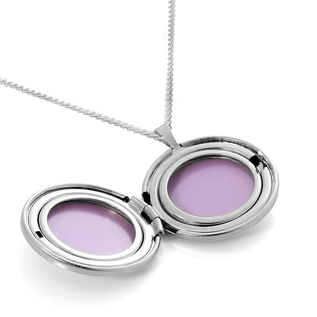 Médaillon rond infini en argent sterling sur chaîne