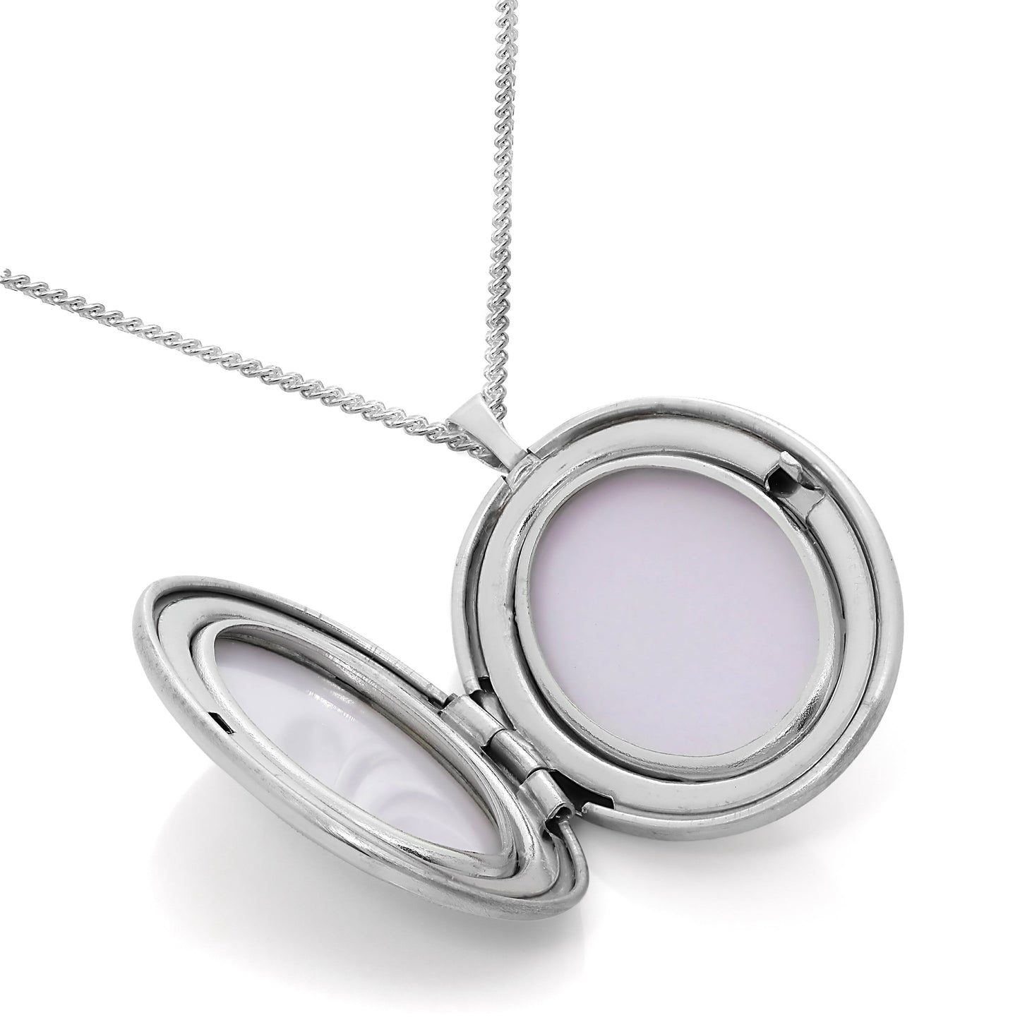 Médaillon ovale Saint-Christophe gravé en argent sterling sur chaîne