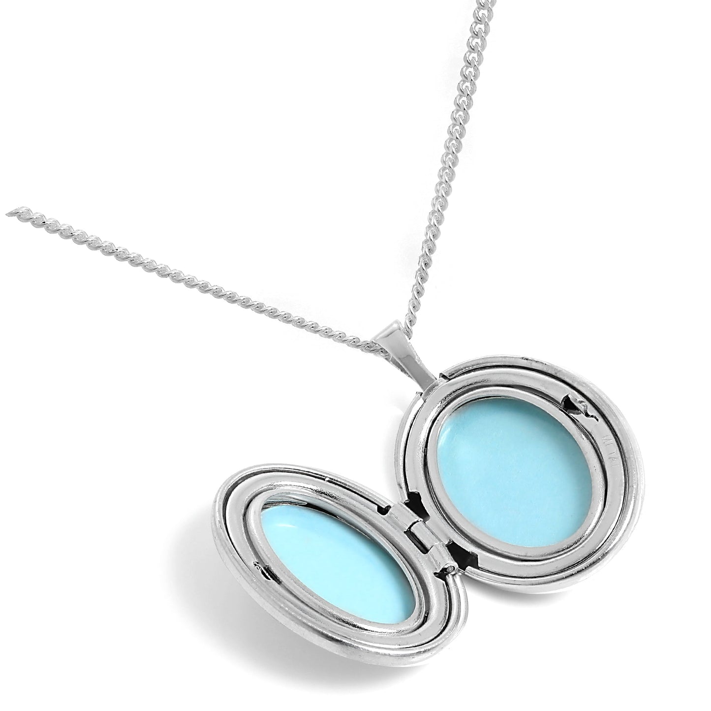 Médaillon ovale en argent sterling avec empreinte de patte d'animal sur chaîne