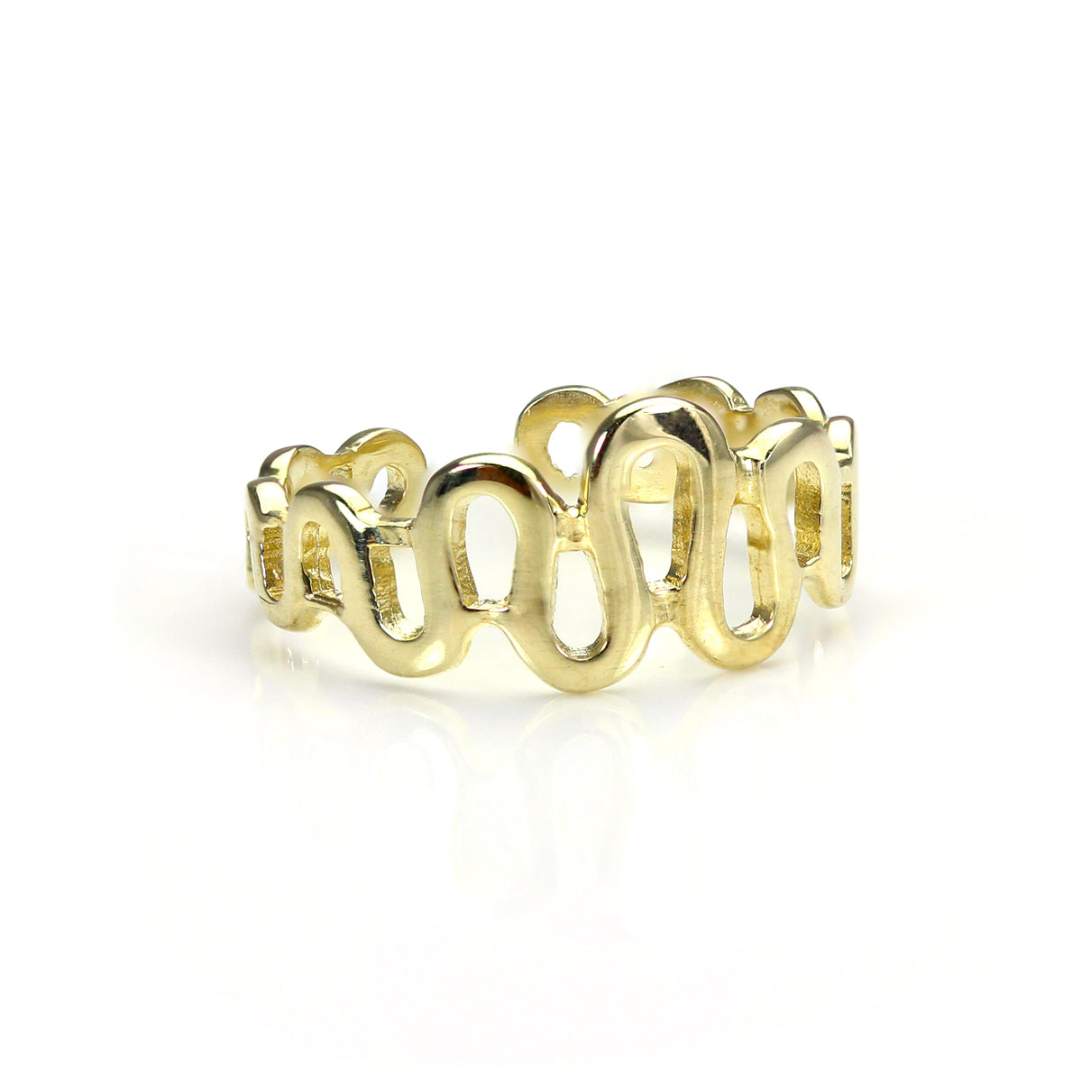 Bague d'orteil ajustable en or 9 carats avec motif vague