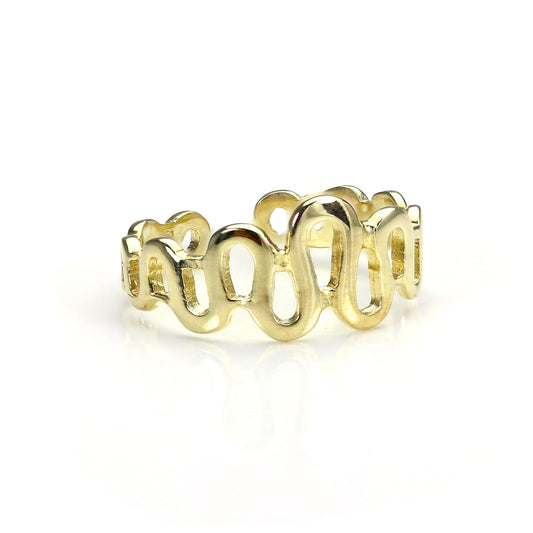 Bague d'orteil ajustable en or 9 carats avec motif vague