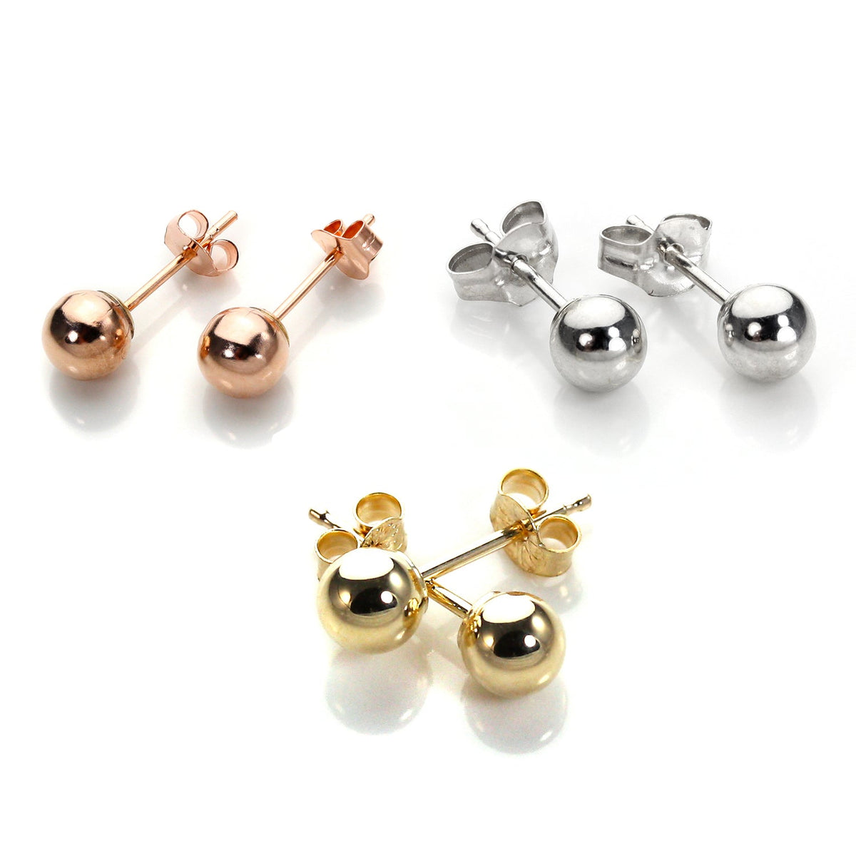 Ensemble de boucles d'oreilles classiques à tige en or 9 carats mélangé