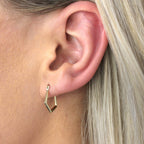 Ensemble de boucles d'oreilles créoles géométriques en or 9 carats