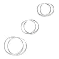 Ensemble de créoles en argent sterling léger pour tous les jours